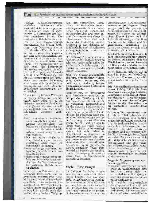 Vorschauseite 2: Ambulante, wohnortnahe medizinsiche Rehabilitation Herausforderung oder Irrweg?