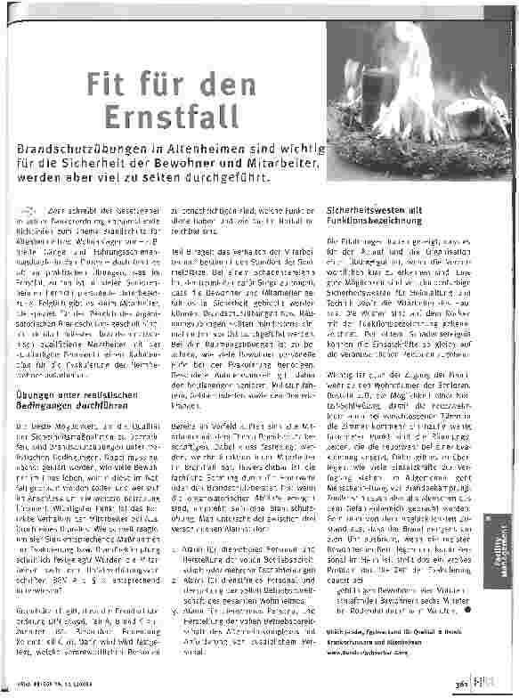 Vorschauseite 1: Fit für den Ernstfall