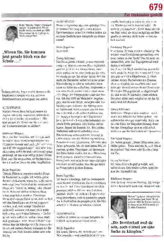 Vorschauseite 2: Die tägliche Reglementierung im Heim Müssen Heimbewohner lernen,daß es nicht immer nach ihren Wünschen geht
