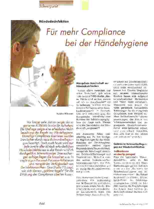 Vorschauseite 1: Für mehr Compliance bei der Händehygiene