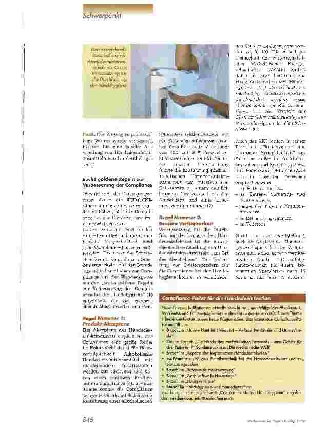 Vorschauseite 3: Für mehr Compliance bei der Händehygiene