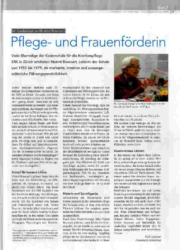 Vorschauseite 1: Pflegeund Frauenförderin