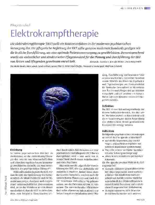 Vorschauseite 1: Pflegestandard Elektrokrampftherapie
