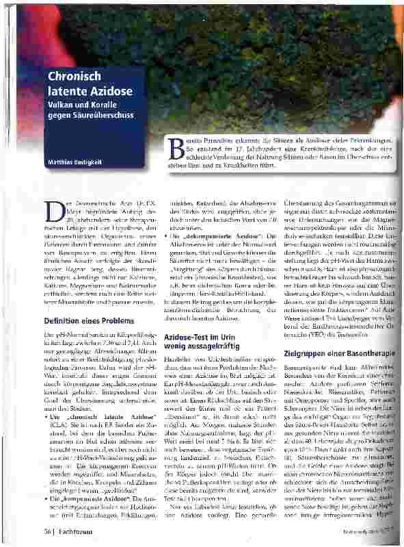 Vorschauseite 1: Chronisch latente Azidose
