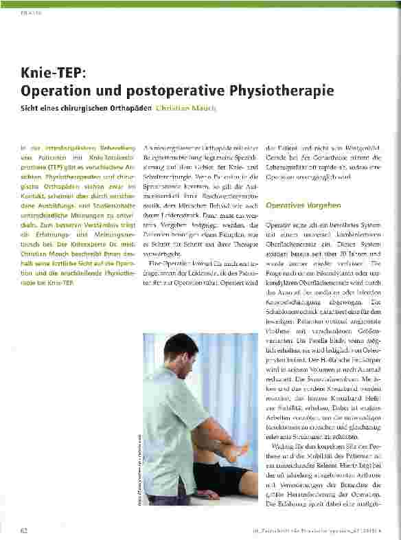 Vorschauseite 1: Knie-TEP: Operation und postoperative Physiotherapie