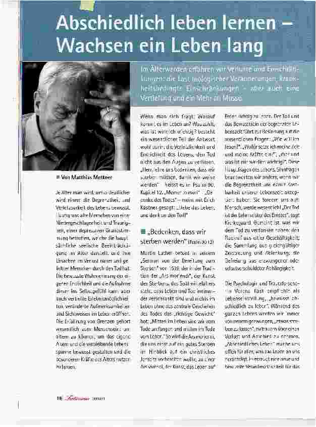 Vorschauseite 1: Abschiedlich leben lernen Wachsen ein Leben lang