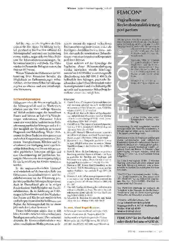 Vorschauseite 4: Psychische Beschwerden in der frühen Mutterschaft (Teil 2)