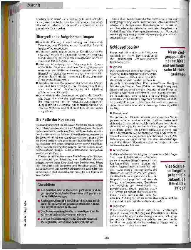 Vorschauseite 3: Hausaufgaben Zielsetzungen, Möglichkeiten und Grenzen ambulanter Altenhilfe 2000