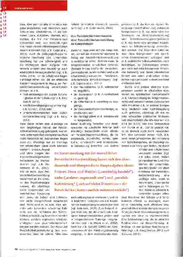 Vorschauseite 2: Klassenmanagement und Persönlichkeitsentwicklung