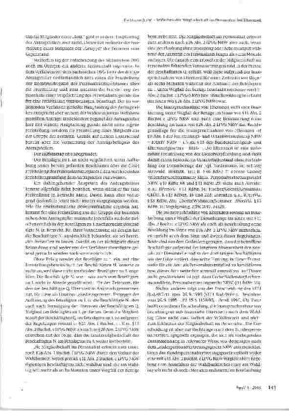 Vorschauseite 2: Erlöschen der Mitgliedschaft im Personalrat bei Elternzeit