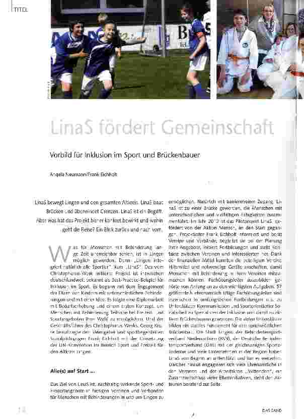 Vorschauseite 1: LinaS fördert Gemeinschaft