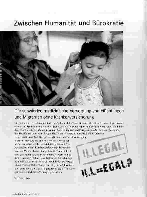 Vorschauseite 1: Zwischen Humanität und Bürokratie