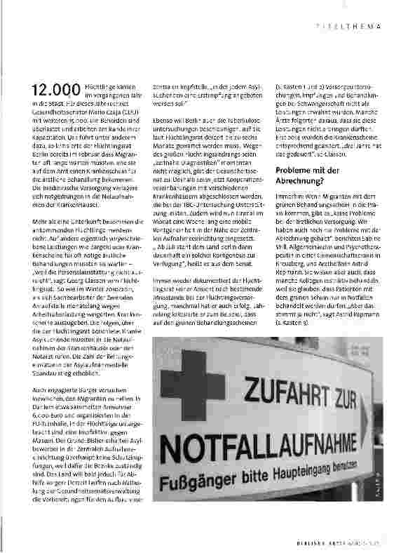 Vorschauseite 2: Zwischen Humanität und Bürokratie