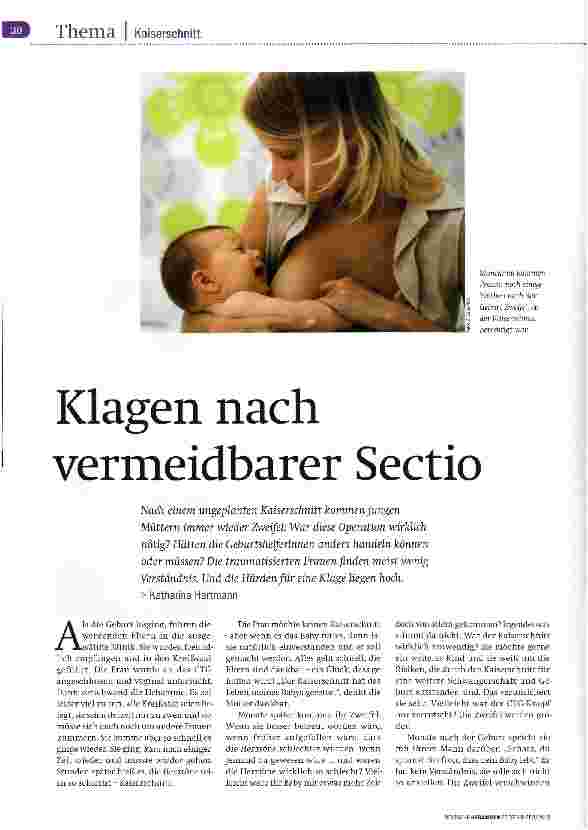Vorschauseite 1: Klagen nach vermeidbarer Sectio
