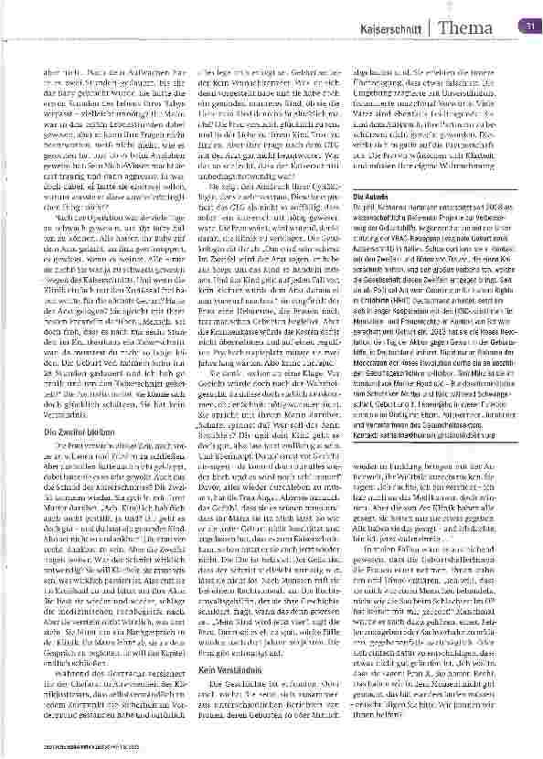 Vorschauseite 2: Klagen nach vermeidbarer Sectio