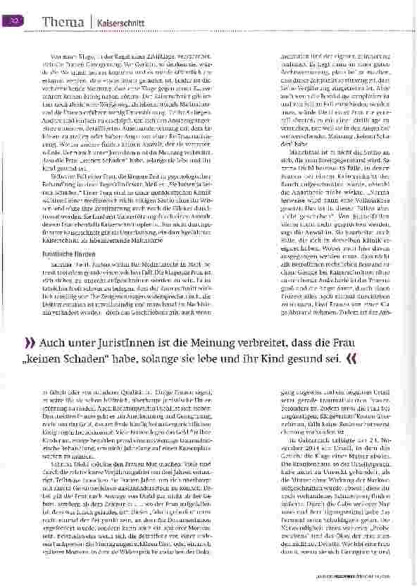 Vorschauseite 3: Klagen nach vermeidbarer Sectio
