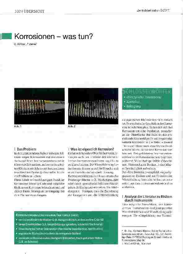 Vorschauseite 1: Korrosionen - was tun?
