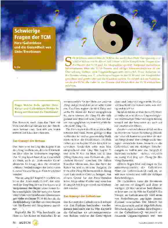 Vorschauseite 1: Schwierige Fragen der TCM