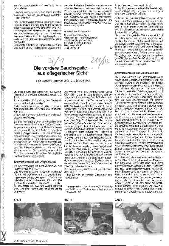 Vorschauseite 3: Die vordere Bauchspalte - aus intensivtherapeutischer Sicht