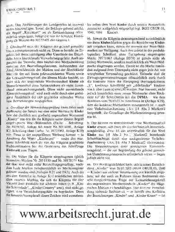 Vorschauseite 4: Zur Abgrenzung des kennzeichnenden von dem rein produktbeschreibenden Gebrauch - Kinderzeit