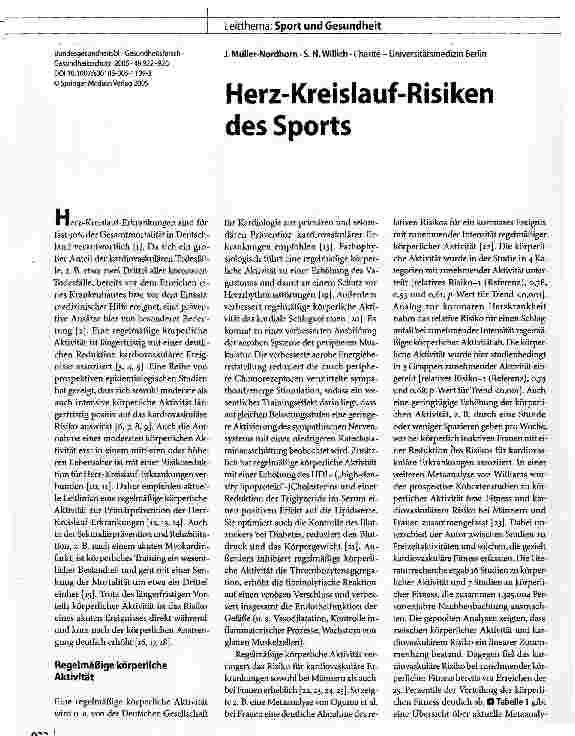 Vorschauseite 1: Herz-Kreislauf-Risiken des Sports