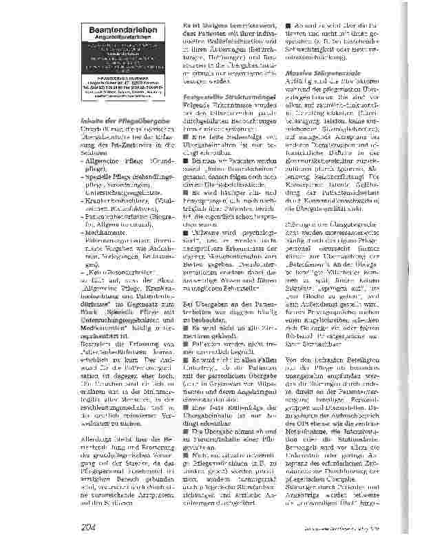 Vorschauseite 3: Die Pflegeübergabe - ein Auslaufmodell? Optimierung und Straffung der Pflegeübergabe auf Allgemeinpflegestationen
