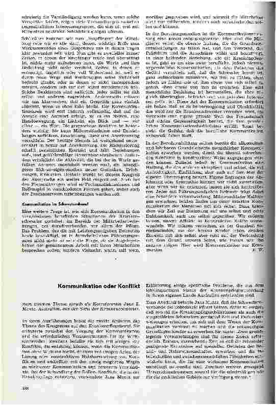 Vorschauseite 5: XIII. Kongreß des Weltbundes der Krankenschwestern Fortsetzung und Schluß