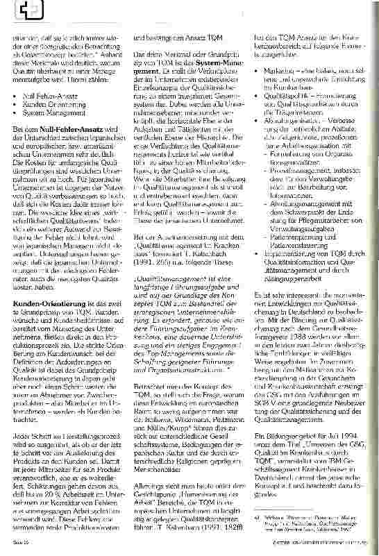 Vorschauseite 2: Total-Quality-Management Eine Herausforderung an die Pflege