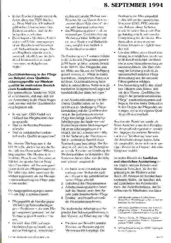 Vorschauseite 3: Total-Quality-Management Eine Herausforderung an die Pflege