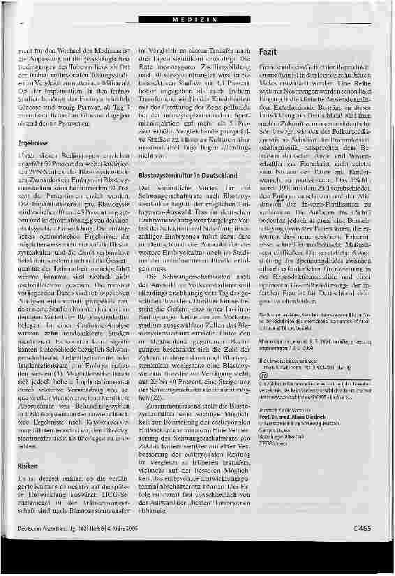 Vorschauseite 5: Neue Entwicklungen in der Reproduktionsmedizin
