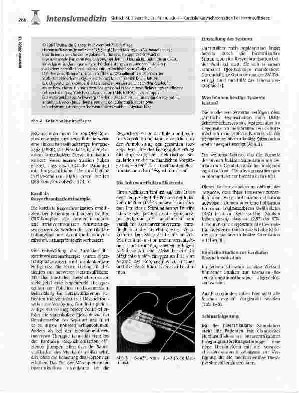 Vorschauseite 2: Biventrikuläre Stimulation - Kardiale Resynchronisation bei Herzinsuffizienz