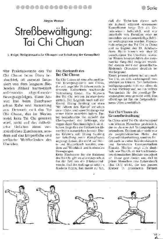 Vorschauseite 1: Streßbewältigung: Tai Chi Chuan 5. Folge: Heilgymnastische Übungen zur Erhaltung der Gesundheit