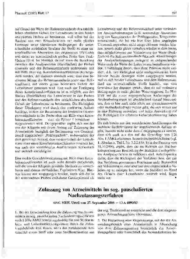 Vorschauseite 3: Zu den Anforderungen an den Nachweis der Haltbarkeiteines Arzneimittels