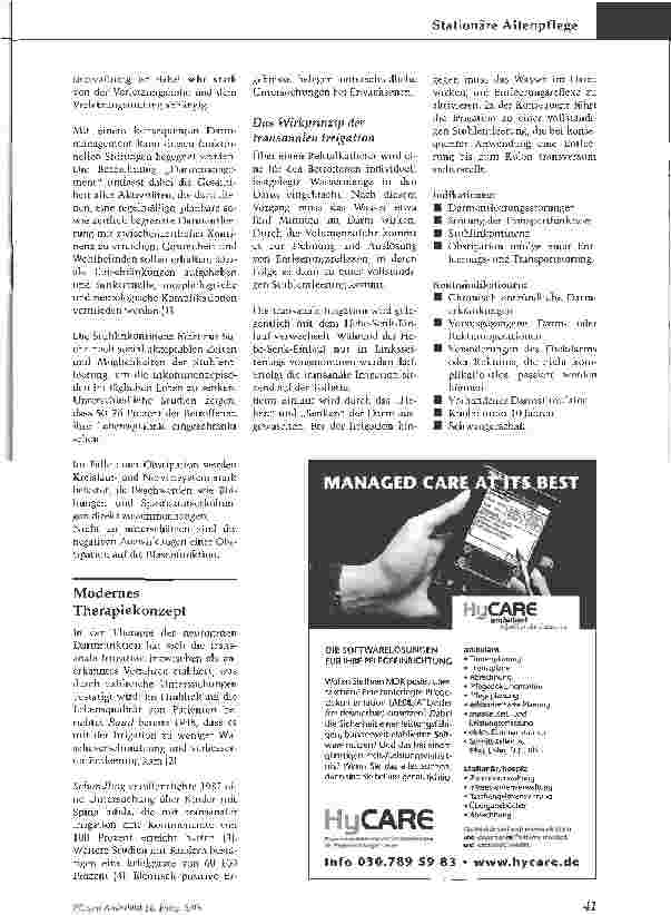 Vorschauseite 2: Darmspülungen - Langfristige Hilfe bei Stuhlinkontinenz