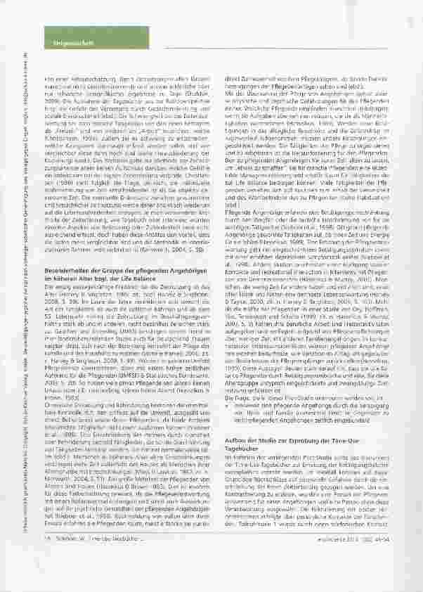 Vorschauseite 3: Time-Use-Tagebücher als methodischer Zugang zur Zeitnutzungsanalyse pflegender Angehöriger im höheren Alter erste Erfahrungen