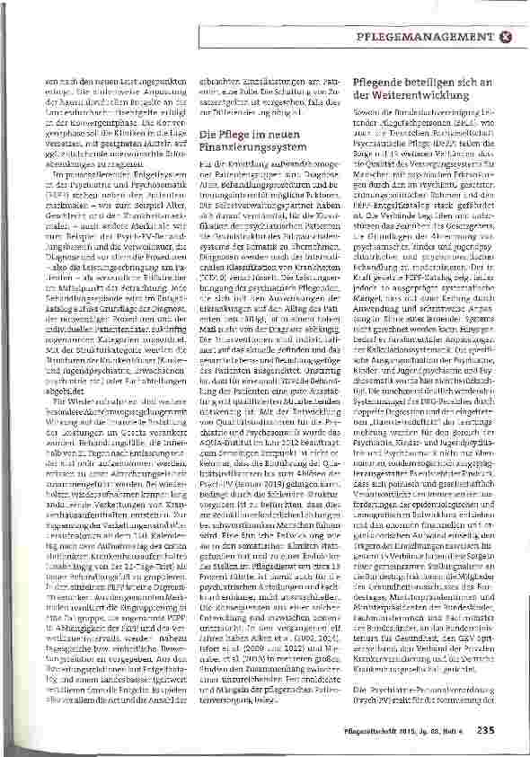 Vorschauseite 2: Die konstruktive Beteiligung der Pflege an der Entwicklung des PEPP