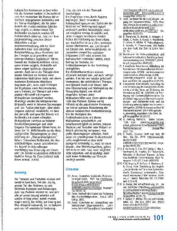 Vorschauseite 4: Antibiotikaresistenz - eine sachliche Auseinandersetzung nach der Artikelserie in „Die Zeit