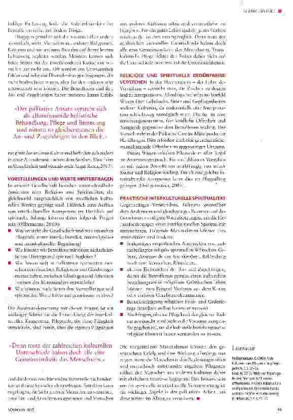 Vorschauseite 2: Spiritualität am Lebensende-eine interkulturelle Herausforderung!