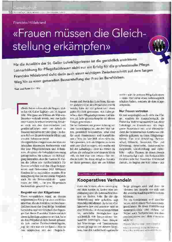 Vorschauseite 1: Frauen müssen die Gleich-stellung erkämpfen