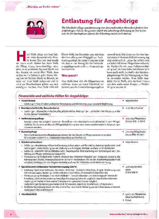 Vorschauseite 1: Entlastung für Angehörige