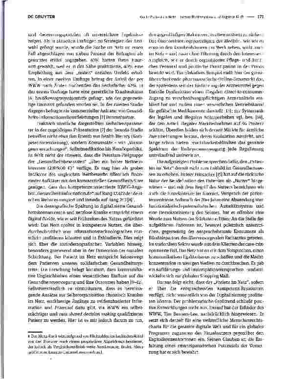 Vorschauseite 2: Patient im Netz - Gesundheitssystem und Digitale Kluft