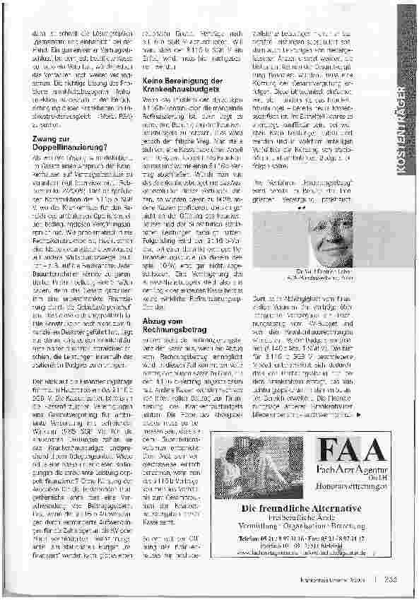 Vorschauseite 2: Refinanzierung ambulanter Klinikleistungen