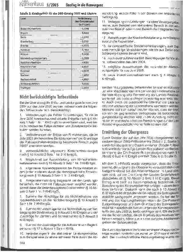 Vorschauseite 5: Einstieg in die Konvergenz mit vorläufigen Landes-Basisfallwerten