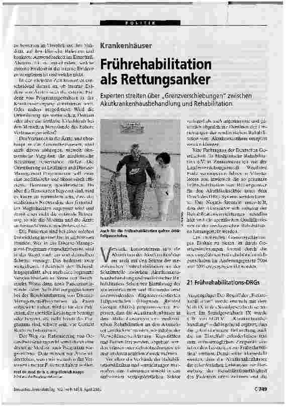 Vorschauseite 1: Frührehabilitation als Rettungsanker