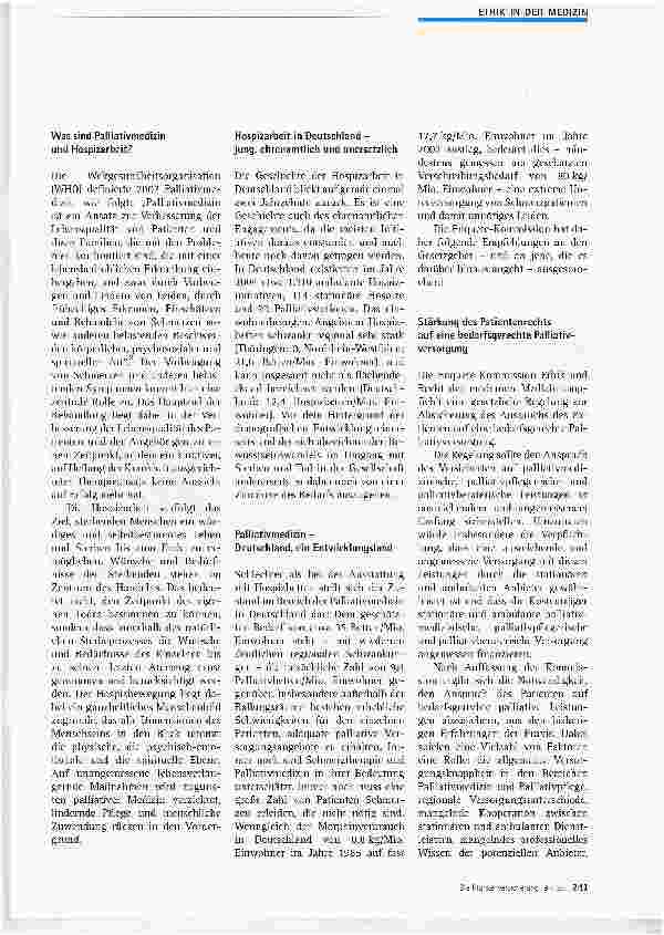 Vorschauseite 2: Würdig sterben - Ansätze zur Verbesserung von Palliativversorgung und Hospizarbeit