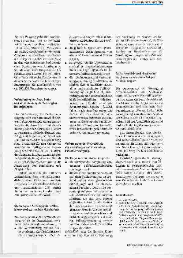 Vorschauseite 4: Würdig sterben - Ansätze zur Verbesserung von Palliativversorgung und Hospizarbeit