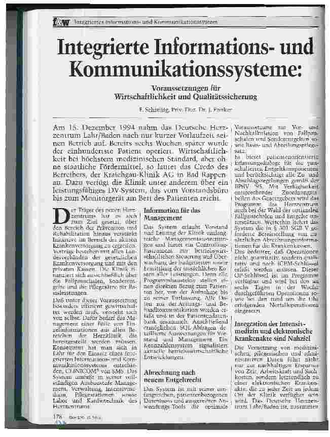Vorschauseite 1: Integrierte Infomationsund Kommunikationssysteme Voraussetzungen für Wirtschaftlichkeit und Qualitätssicherung
