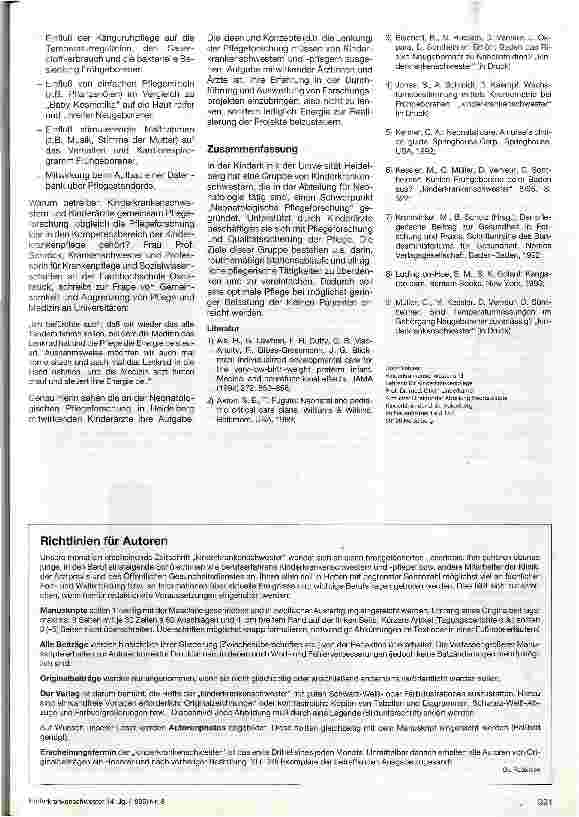 Vorschauseite 2: Pflegeforschung und Neonatologie