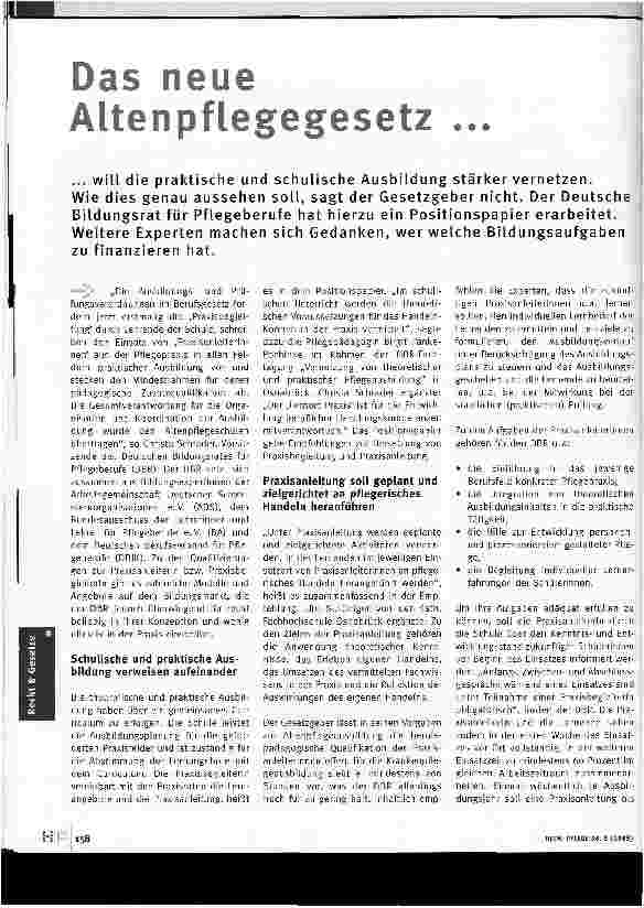 Vorschauseite 1: Das neue Altenpflegegesetz