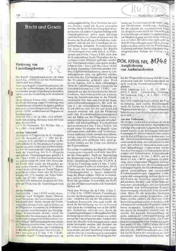 Vorschauseite 1: Förderung von Umstellungskosten